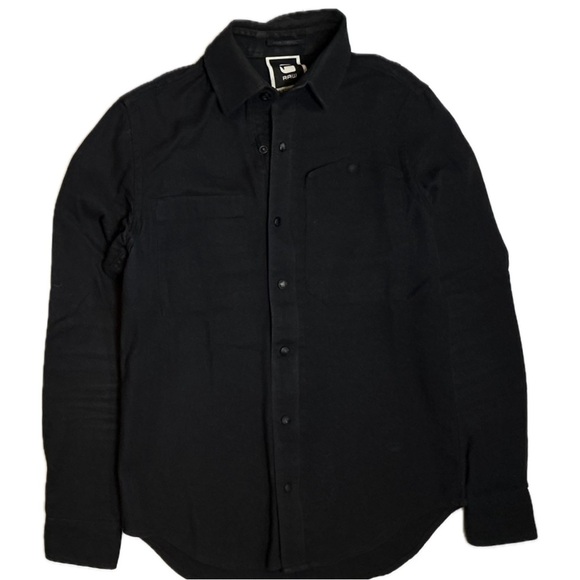 G-Star Raw Correct Navy Blue Long Sleeve Shirt Small - Picture 2 of 14